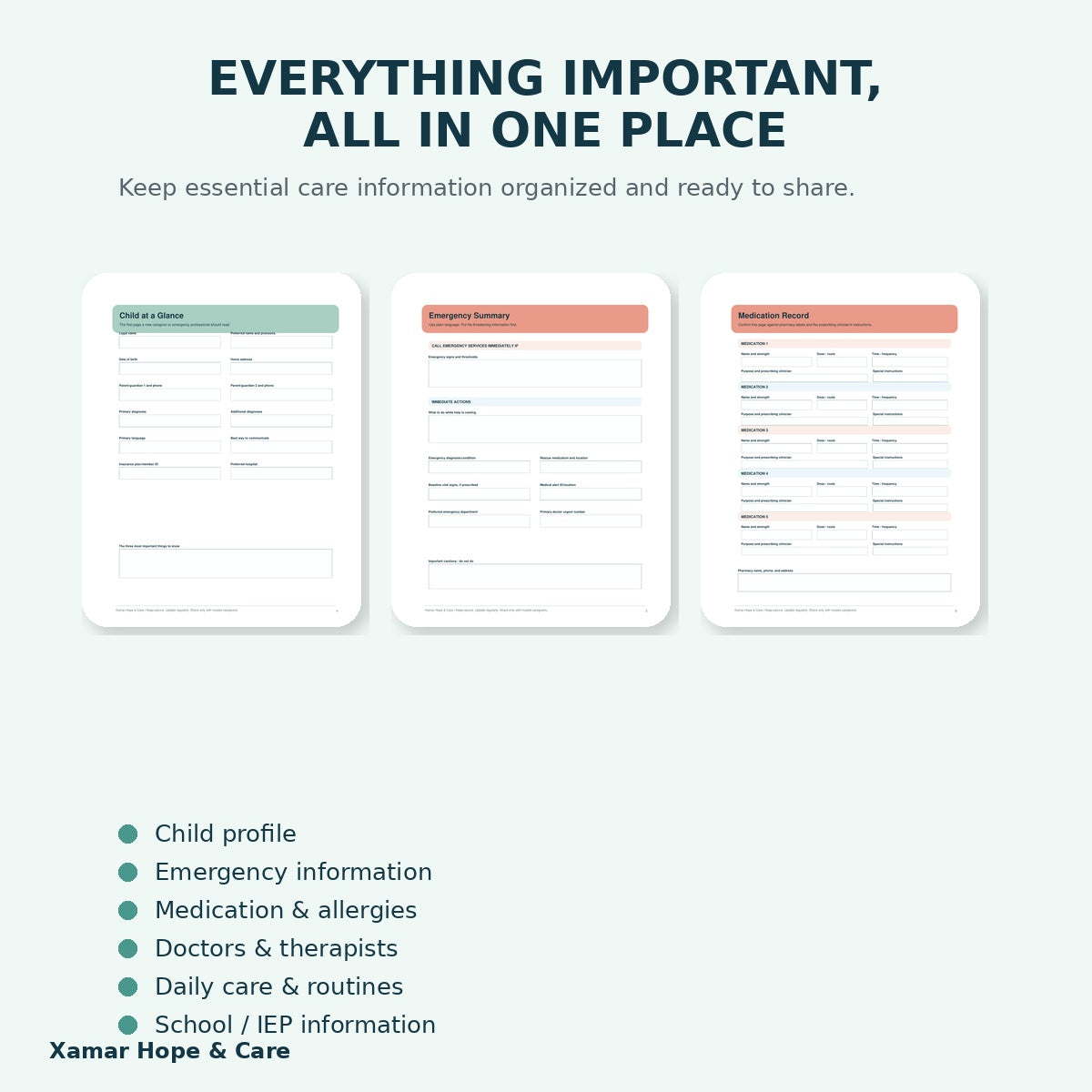 Emergency and Caregiver Binder everything important in one place